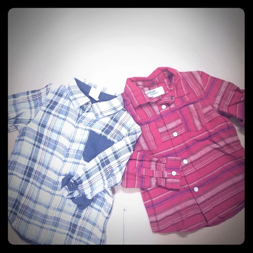 2 Genuine Kids Oshkosh Buttonup Flannels